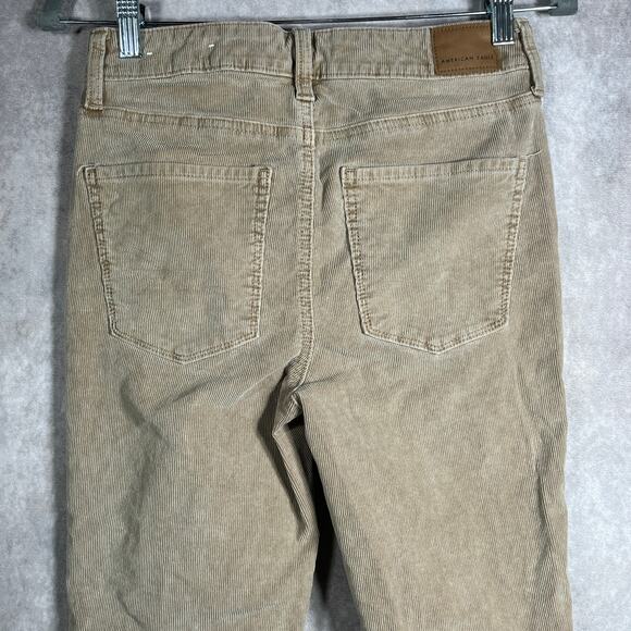 American Eagle‎ Pants Womens 2 Brown Corduroy Flared Leg Stretch Button Fly Y2K - Picture 5 of 13